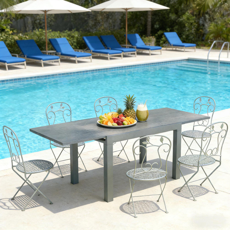 Outdoor Table,Aluminum Frame Rectangle Outdoor Table