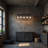 5 - Light Kitchen Island Linear Pendant with Wood Accents-947840069