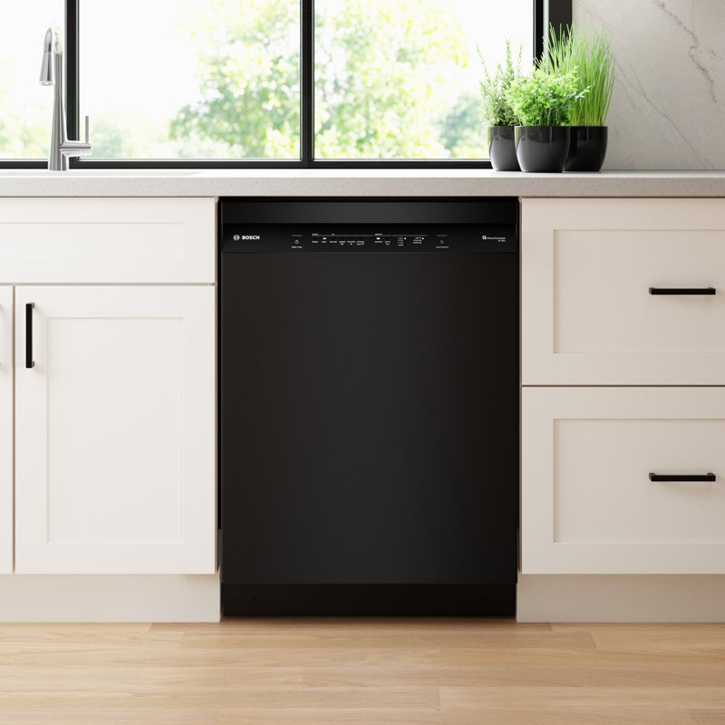 24" Recessed Handle 300 Series Dishwasher, Black