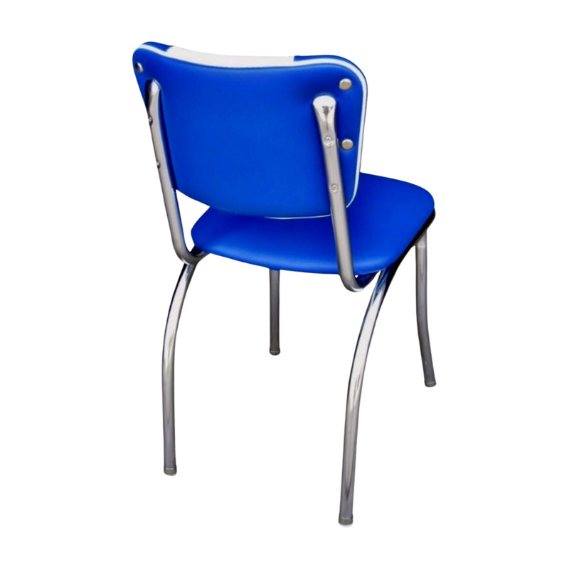 Retro Home Upholstered 'V' Back Dining Chair, Royal Blue
