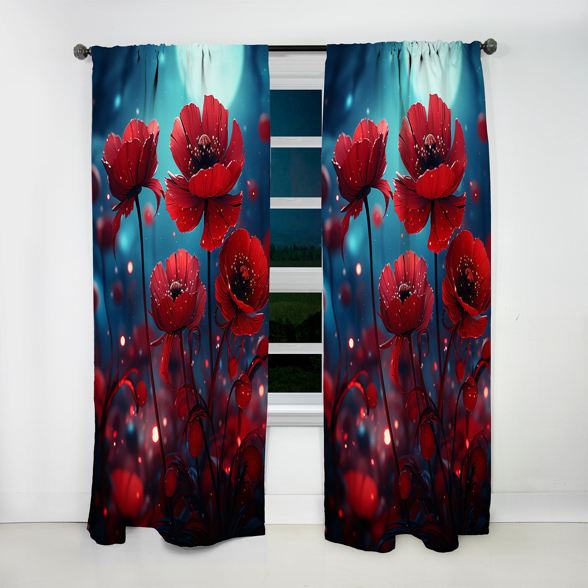 East Urban Home Louise - Red Reflective Ruby Red Poppy Radiance ...