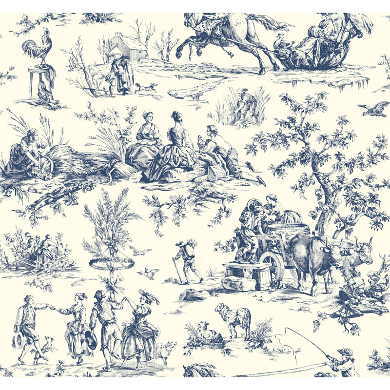  Rouleau de papier peint L 27 pi x l 27 po Seasons Toile, Bleu marine