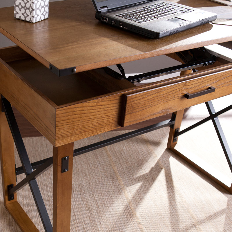 Adjustable Solid Wood Base Writing Desk