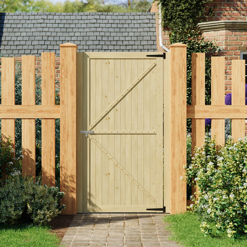 Wooden Garden Gate with Door Latch