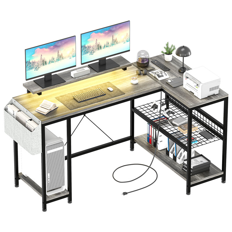 Laurenmarie Computer Table, Black, Gray