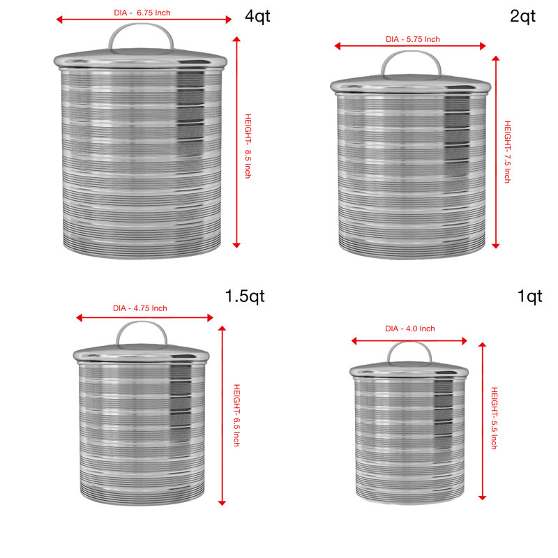Metal Jar - Set of 4