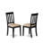 3 Piece Dining Table Set Contains a Rectangle Dining Room Table with Butterfly Leaf and 2 Linen Fabric Chairs, Wire Brushed Black-443996598-536825900-527475422