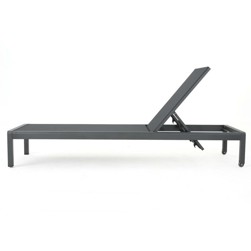 Fashion Chaise Lounge For Outdoor, Gray, 1, 11.8" H x 77.5" W x 25.25"D