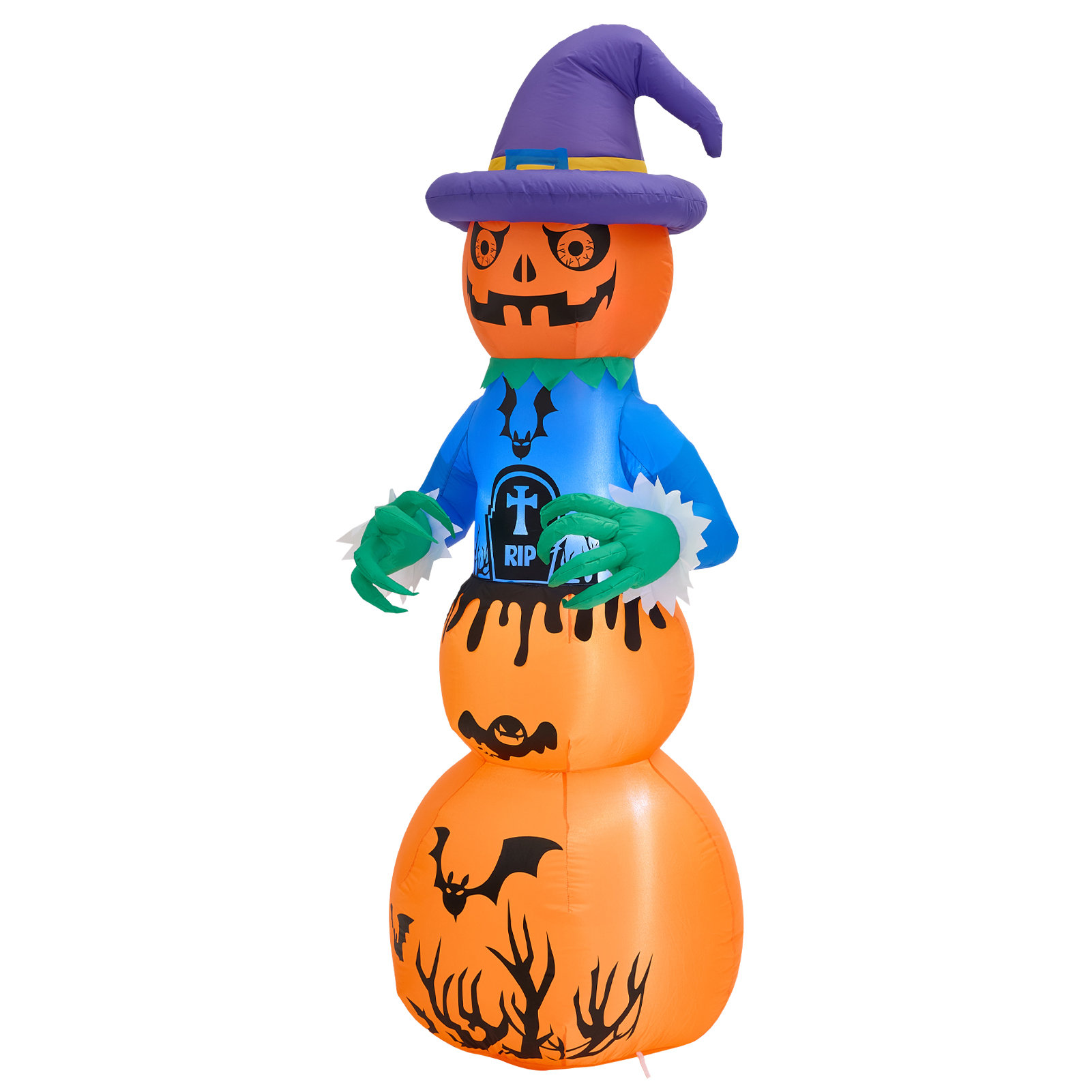 The Seasonal Aisle 6ft Halloween Inflatable Stacked Pumpkin Ghost ...