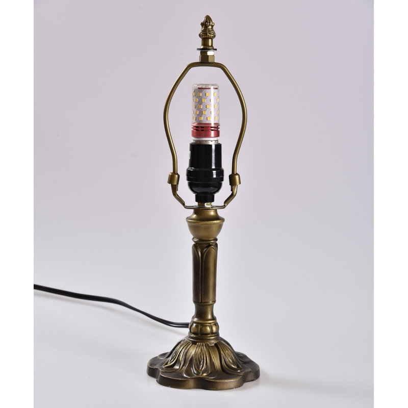 Lampe de table en bronze antique de 14,6 po Steelman avec 1 ampoule DEL, Beige / jaune