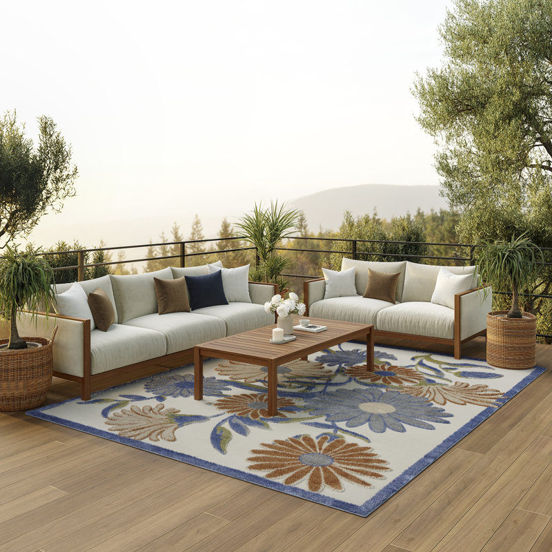 Tapis intérieur / extérieur beige Isalia, Rectangle 9 pi x 12 pi