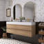 Meuble-lavabo avec lavabo en quartz blanc et tiroirs souples-1113424935