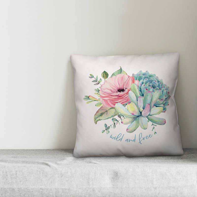 Floral Throw Pillow, 20" x 20"
