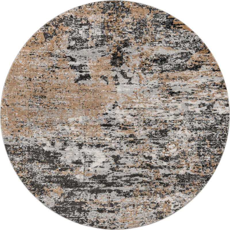 Highdell Abstract Indoor Rug, Round 7'10"