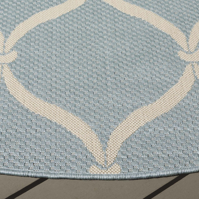 Palmetto Geometric Indoor/Outdoor Rug, 6'-7" X 6'-7" Round