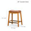 Tabouret de bar blanc de 30 po avec siège en cuir noir, conception confortable, bois franc massif pour la cuisine ou le tabouret, et cuir, pour une durabilité accrue-124438244-124438250-124438245