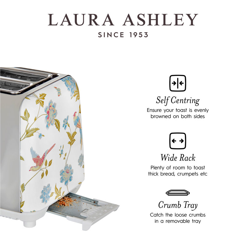 VQ Laura Ashley 2-Slice Toaster, Elveden White