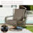 4 Pieces Metal Outdoor Conversation Set With 2 Hand-Woven Rope Swivel Rocking Chairs-776517672