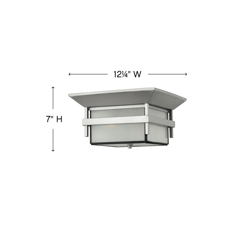 Harbor 2 - Light 12.25" Unique/Statement Square Flush Mount, Standard, Titanium