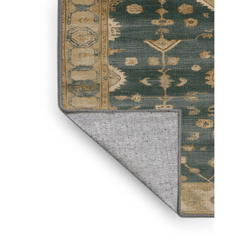 Machine Washable Overdyed Brown Area Rug, Rectangle 5' x 8'