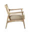 Chaise d'appoint Mid Century Cane, bois massif, assise rembourrée de mousse