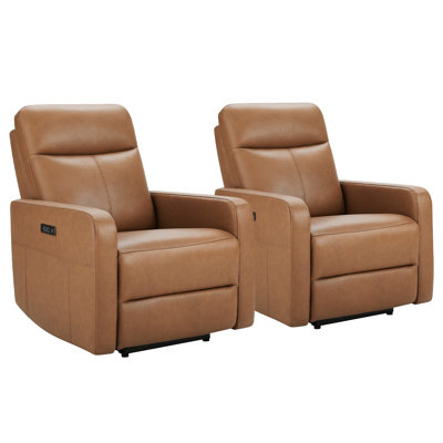 Bex Ouzo Will Genuine Leather Zero Gravity Power Recliner With USB Port(Set of 2)