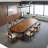 Stylish and simple brown rectangular solid wood office desk