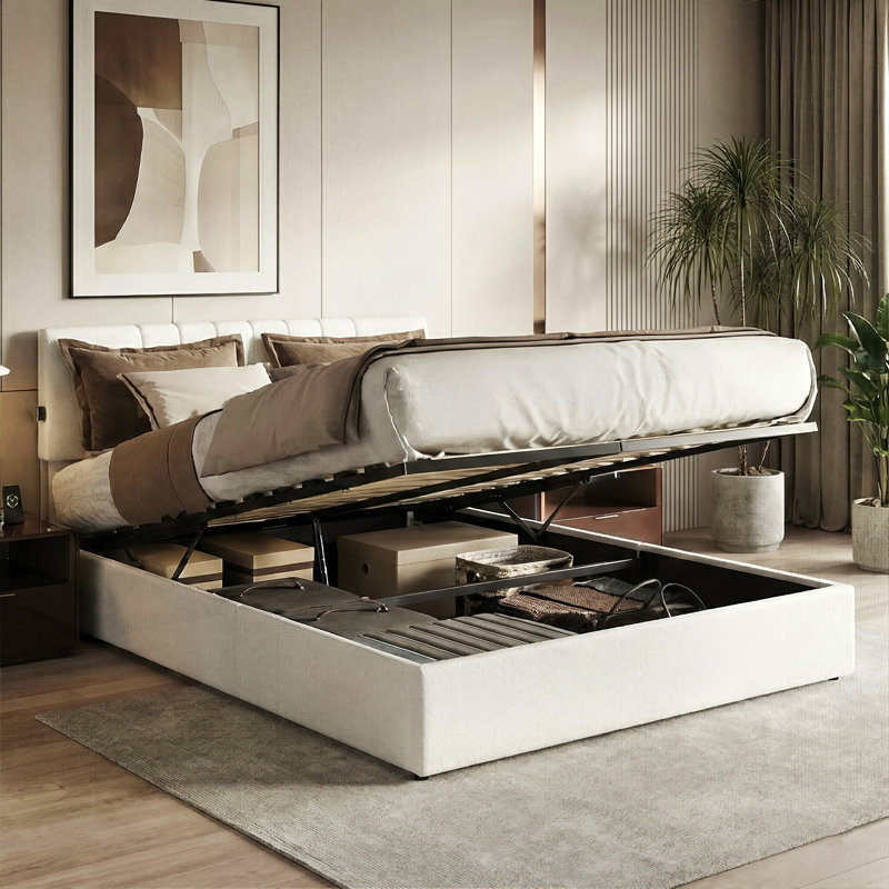 Upholstered Ottoman Storage Bed, European Double (140 x 200 cm)