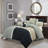 Natalia GrayWhite/Black Microfiber 7 Piece Comforter Set-71210011-35062086