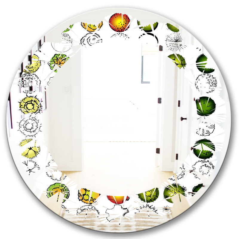 Miroir mural Leaves, H 24 po x l 24 po