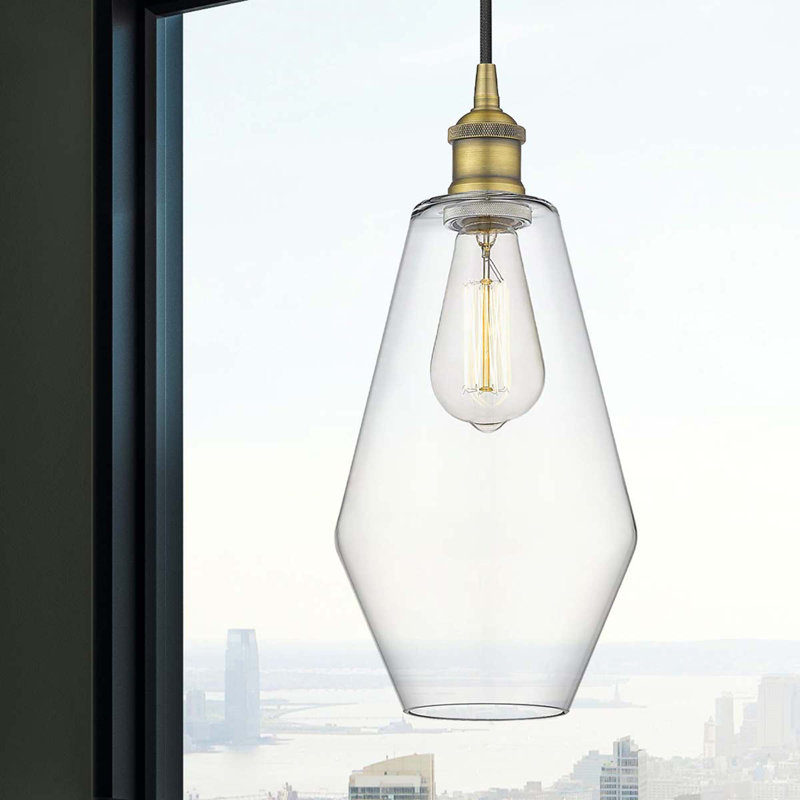 Gabbie 1 - Light Pendant, Clear, Brushed Brass