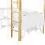 Élégant lit mezzanine simple blanc avec tiroirs de rangement et bureau d'ordinateur pliable pour chambres d'étudiant-118082583