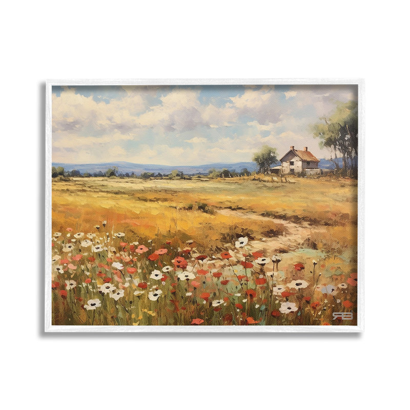 Art champêtre, "Giclée" par RB, H 24 po x l 30 po, Giclée encadrée blanc bord de mer