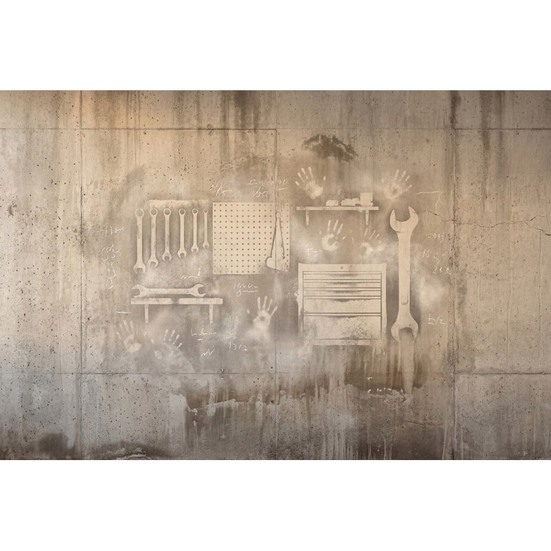 Papier peint industriel grunge, Peler et coller, 200 po x 120 po