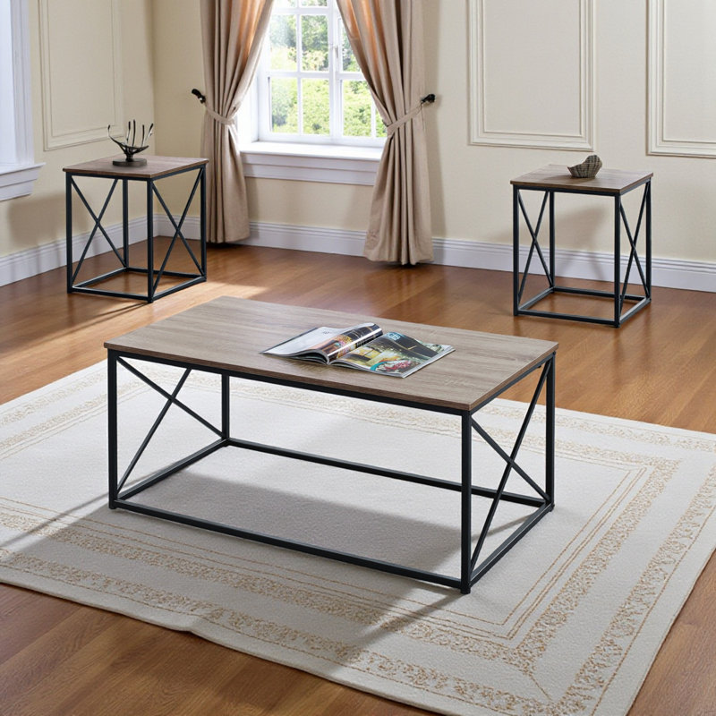Rikke 3pcs Coffee, Accent, End Table
