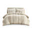 Housse de couette en coton pour lit très grand / très grand avec rayures contrastantes taupe et