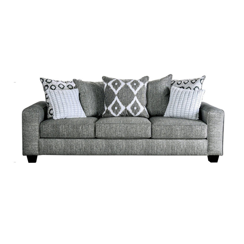 94.4" W Transitional Sofa, Gray