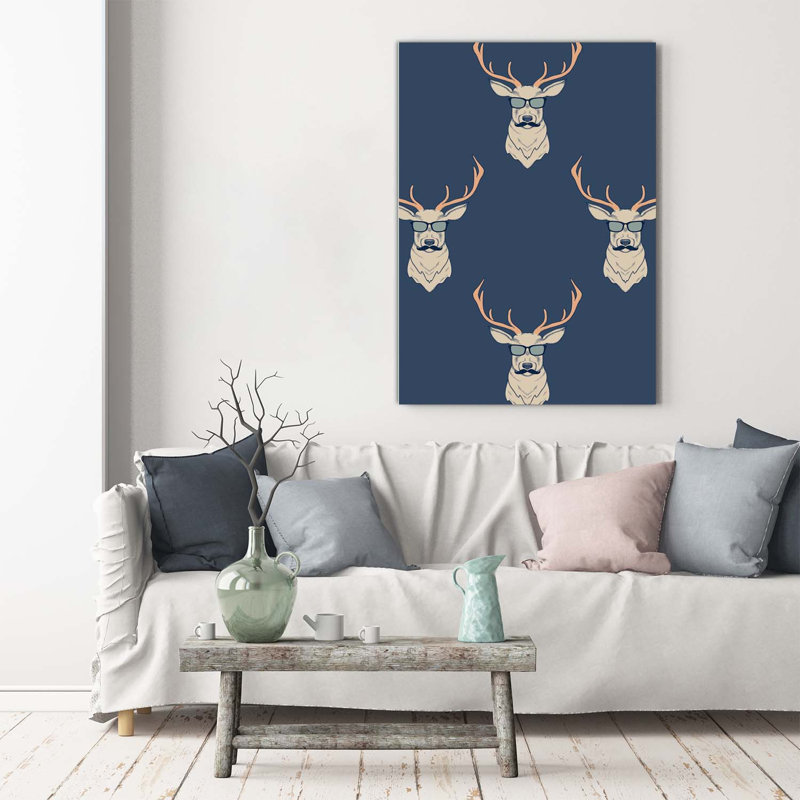 Hipster Deer - Wrapped Canvas Print