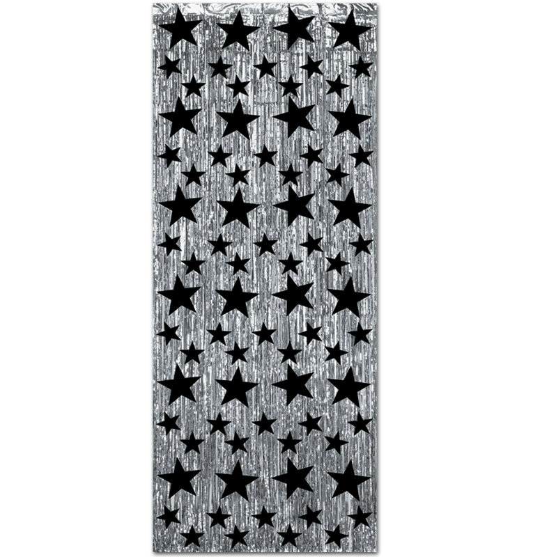Sheer Curtain Single Panel, Black/Silver