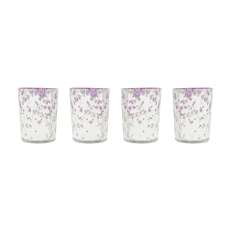 Porte-votive en verre tacheté, Bleu foncé