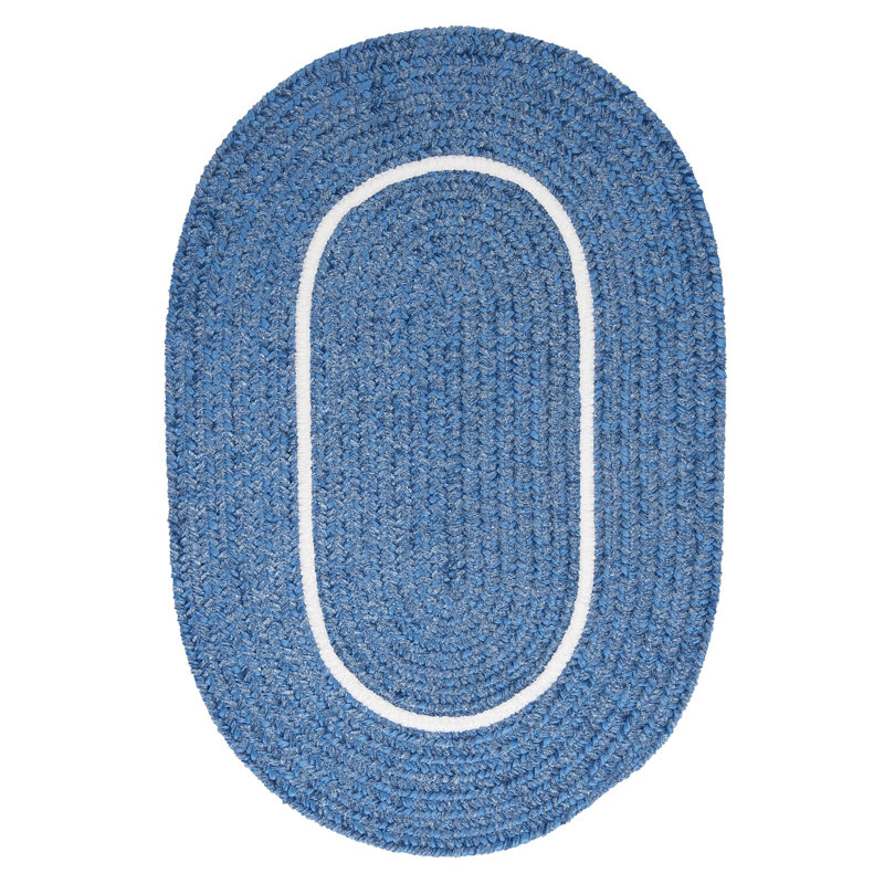 Tapis bleu tressé Winningham, Ovale 5 pi x 8 pi