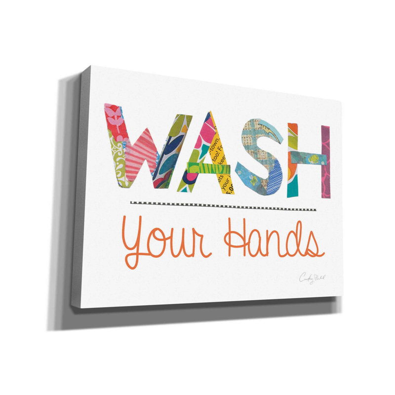 «Wash Your Hands» par Courtney Prahl, art mural sur toile, H 40 po l 54 po x P 1,5 po