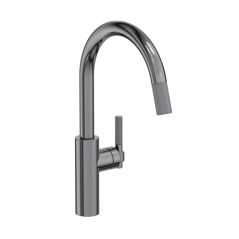 Muncy Single Handle Pull Down Kitchen Faucet, Midnight Chrome