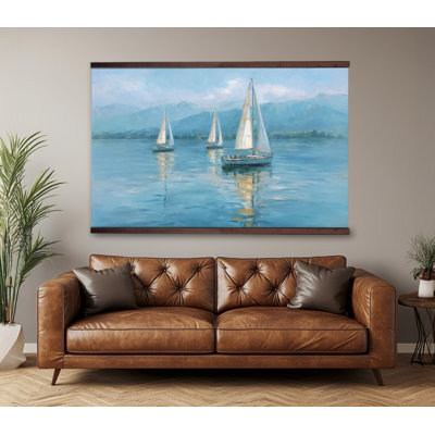 Sailboats Coastal Nautical Wall Art Tapestry Canvas