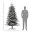 Arbre de Noël artificiel pin de montagne 6,5 pi pré-éclairé, arbre de Noël enneigé, arbre de Noël à charnière avec 400 lumières DEL et 990 branches pour la décoration des fêtes-1553839002