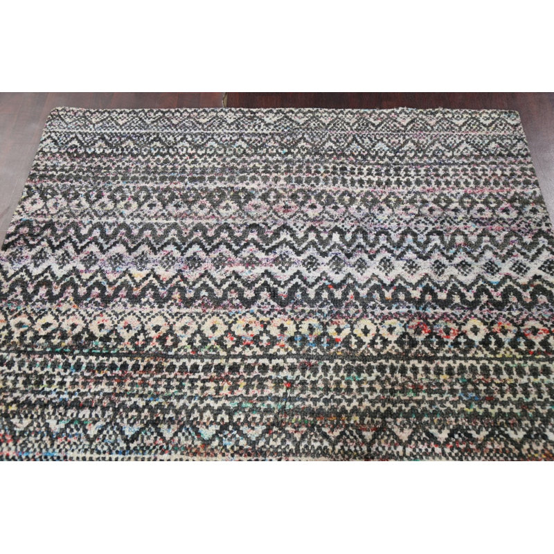 Tapis oriental à motif de chevrons 6 x 9