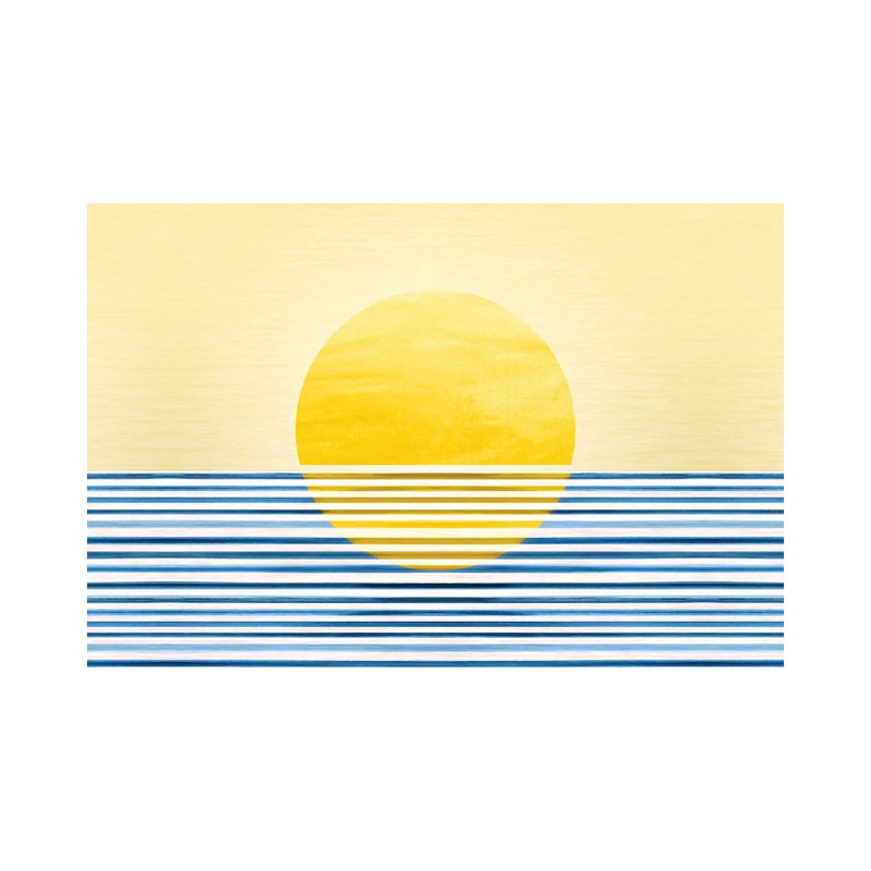 Sunset II-impression d’art graphique abstraite, H 8 po x l 12 po x P 0,75 po, Toile tendue, Pas de tapis