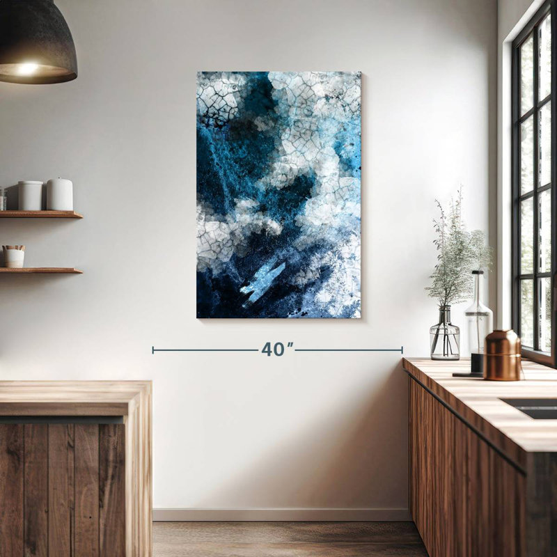 Avery Navy White Abstract, 39" H x 26" W