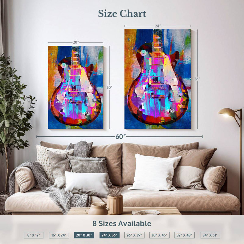 Abarca Painted Les Paul, 36" H x 24" W