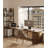 Light-walnut + Black Rectangular Solid Wood + Iron with 3 drawers Desk-109600669